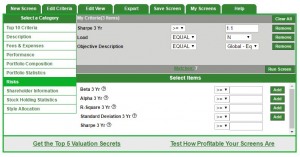 mutual fund screeners